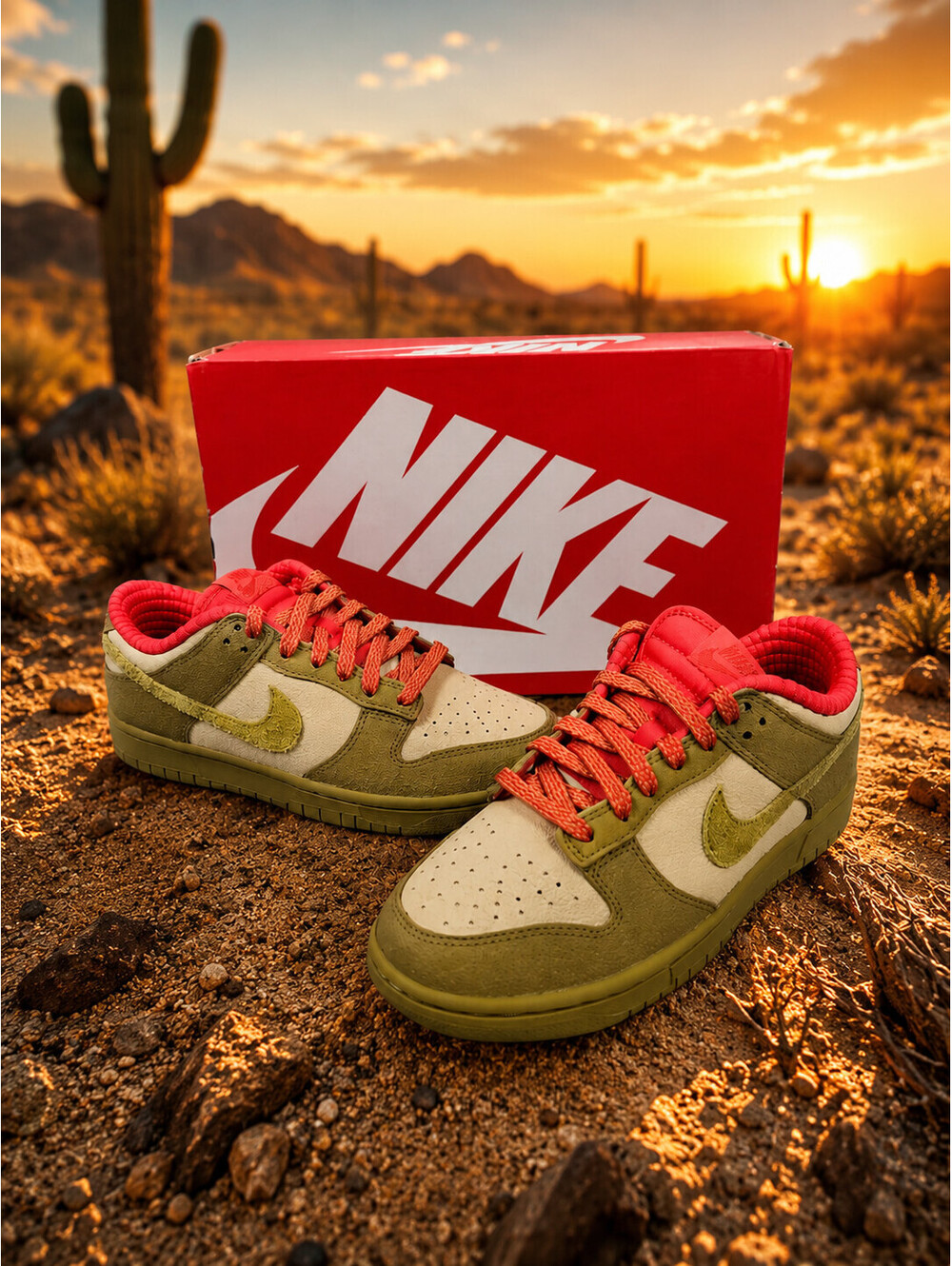 ⏳NIKE DUNK LOW BRONZIE SESAME PICANTE RED SKU#FQ8897-252 SIZE 8W 6.5M BRAND NEW